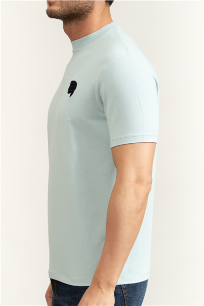 Karl Lagerfeld Erkek Bisiklet Yaka T-Shirt Açık Mavi