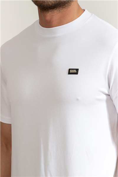 Karl Lagerfeld Erkek Bisiklet Yaka T-Shirt Beyaz