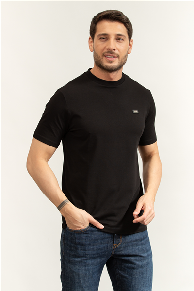 Karl Lagerfeld Erkek Bisiklet Yaka T-Shirt Siyah
