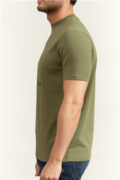 Karl Lagerfeld Erkek Bisiklet Yaka T-Shirt Yeşil