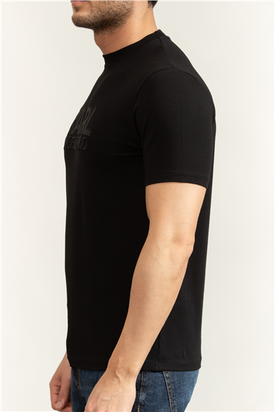 Karl Lagerfeld Erkek Bisiklet Yaka T-Shirt Siyah