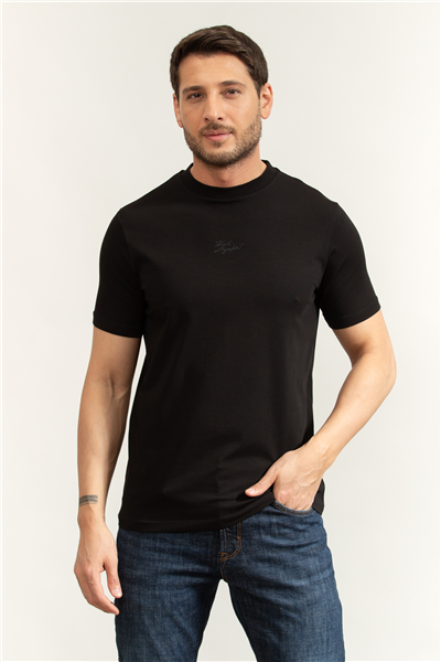 Karl Lagerfeld Erkek Bisiklet Yaka T-Shirt Siyah