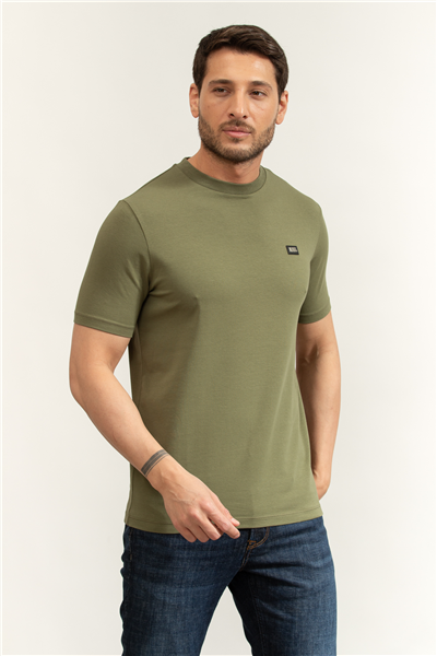 Karl Lagerfeld Erkek Bisiklet Yaka T-Shirt Yeşil