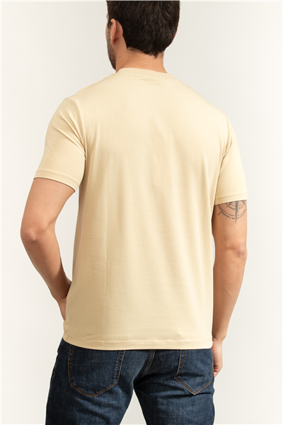 Karl Lagerfeld Erkek Bisiklet Yaka T-Shirt Bej