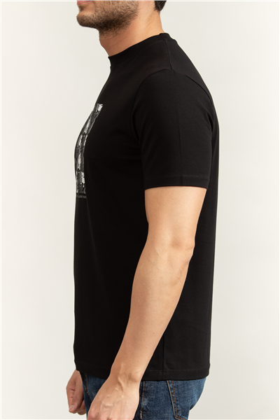 Karl Lagerfeld Erkek Bisiklet Yaka T-Shirt Siyah