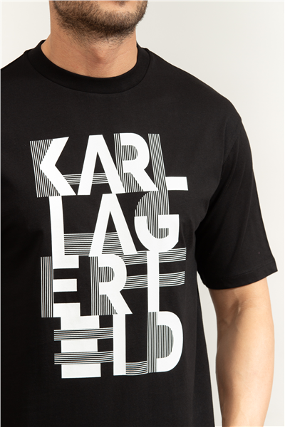 Karl Lagerfeld Erkek Bisiklet Yaka T-Shirt Siyah