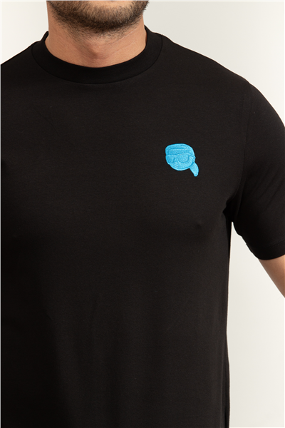 Karl Lagerfeld Erkek Bisiklet Yaka T-Shirt Siyah