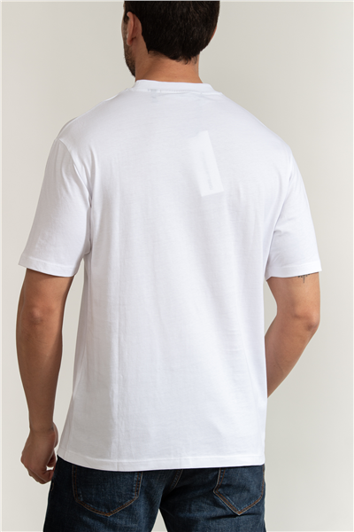 Karl Lagerfeld Erkek Bisiklet Yaka T-Shirt Beyaz