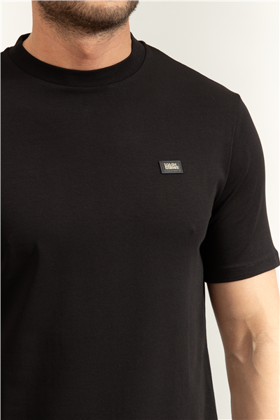 Karl Lagerfeld Erkek Bisiklet Yaka T-Shirt Siyah
