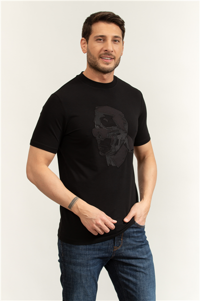 Karl Lagerfeld Erkek Bisiklet Yaka T-Shirt Siyah