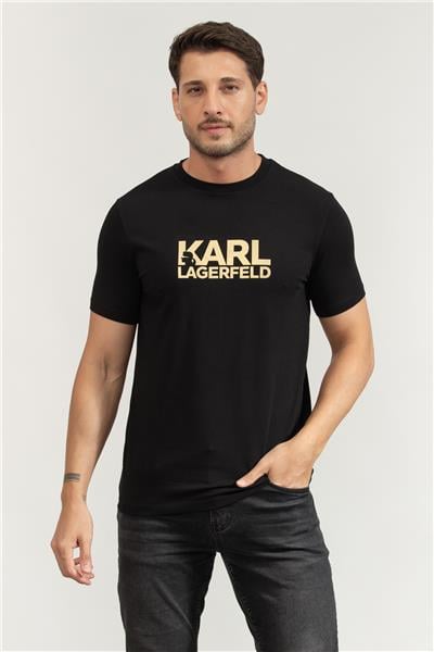 Karl Lagerfeld Erkek Bisiklet Yaka T-Shirt Altın