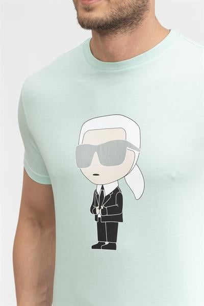 Karl Lagerfeld Erkek Bisiklet Yaka T-Shirt Yeşil