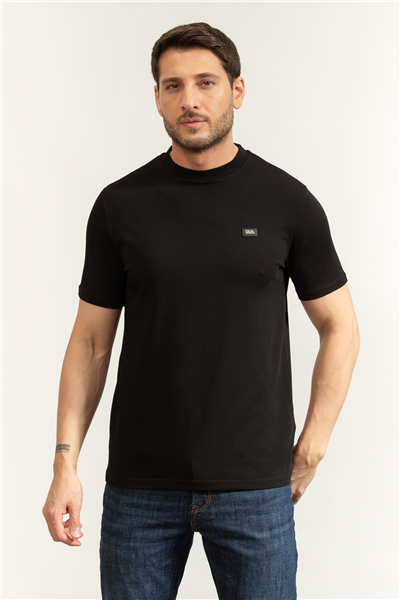 Karl Lagerfeld Erkek Bisiklet Yaka T-Shirt Siyah