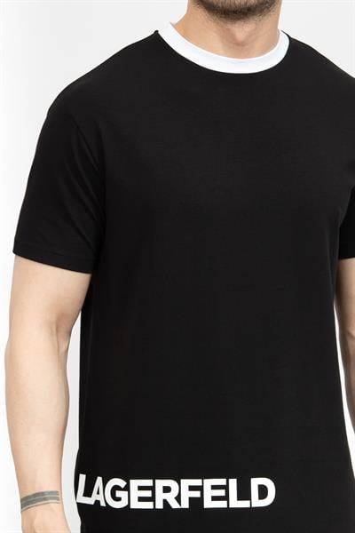 Karl Lagerfeld Erkek Bisiklet Yaka T-Shirt Siyah