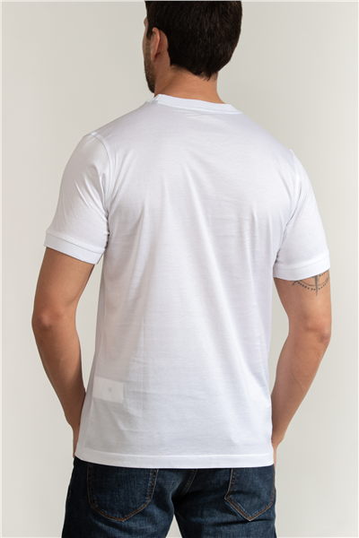 Karl Lagerfeld Erkek Bisiklet Yaka T-Shirt Beyaz