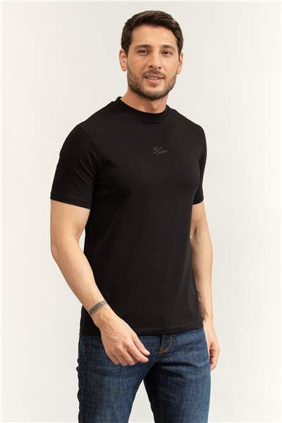 Karl Lagerfeld Erkek Bisiklet Yaka T-Shirt Siyah