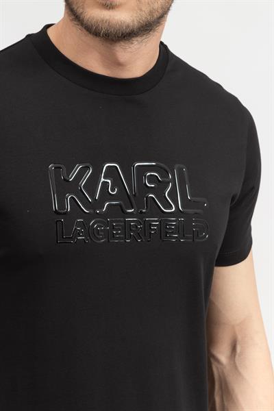 Karl Lagerfeld Erkek Bisiklet Yaka T-Shirt Siyah