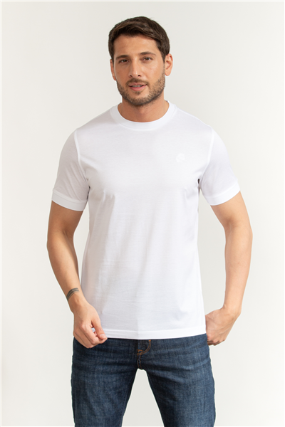 Karl Lagerfeld Erkek Bisiklet Yaka T-Shirt Beyaz