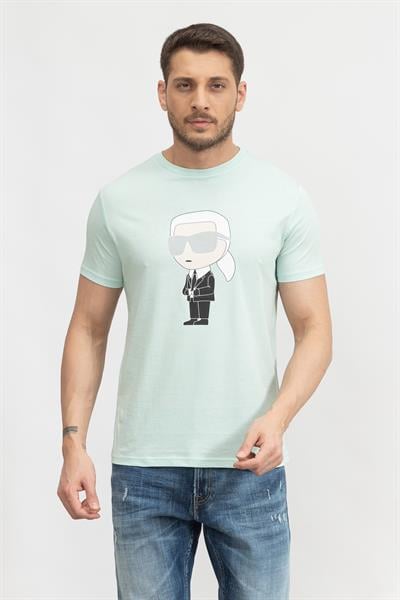Karl Lagerfeld Erkek Bisiklet Yaka T-Shirt Yeşil