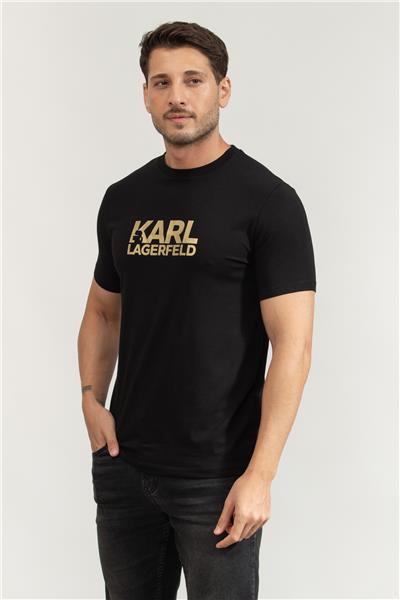 Karl Lagerfeld Erkek Bisiklet Yaka T-Shirt Altın