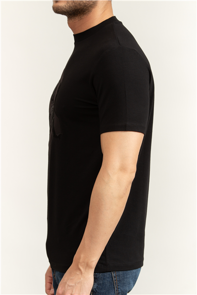 Karl Lagerfeld Erkek Bisiklet Yaka T-Shirt Siyah
