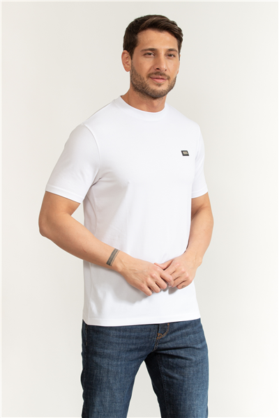 Karl Lagerfeld Erkek Bisiklet Yaka T-Shirt Beyaz