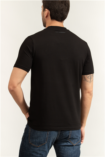 Karl Lagerfeld Erkek Bisiklet Yaka T-Shirt Siyah