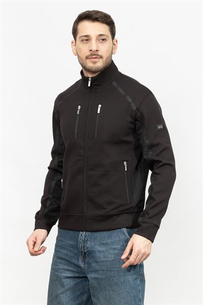 Karl Lagerfeld Erkek Fermuarlı Sweatshirt Siyah
