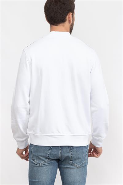 Karl Lagerfeld Erkek Fermuarlı Sweatshirt Beyaz