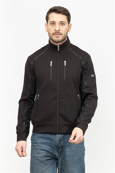 Karl Lagerfeld Erkek Fermuarlı Sweatshirt Siyah