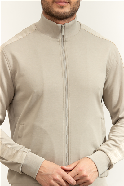Karl Lagerfeld Erkek Fermuarlı Sweatshirt Kum beji