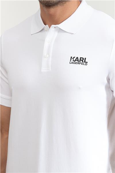 Karl Lagerfeld Erkek Polo Yaka T-Shirt Beyaz