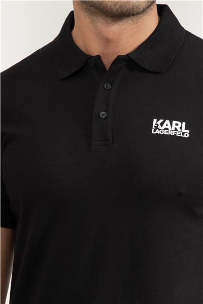 Karl Lagerfeld Erkek Polo Yaka T-Shirt Siyah