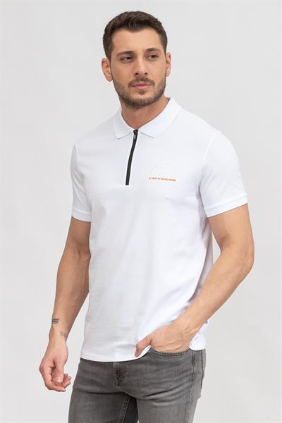 Karl Lagerfeld Erkek Polo Yaka T-Shirt Beyaz