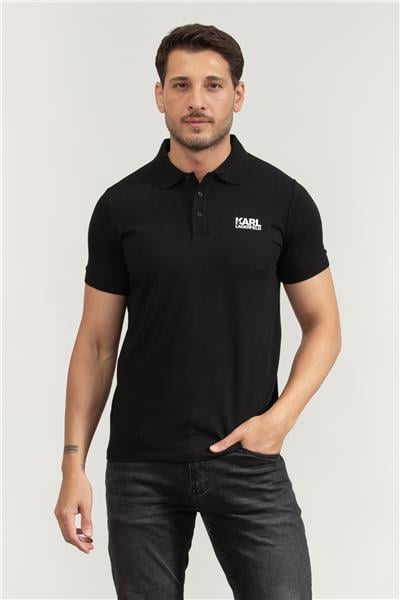 Karl Lagerfeld Erkek Polo Yaka T-Shirt Siyah