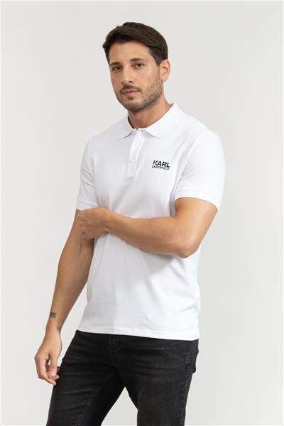 Karl Lagerfeld Erkek Polo Yaka T-Shirt Beyaz