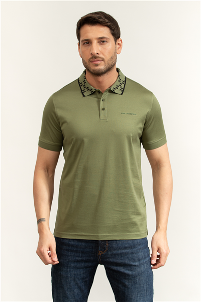 Karl Lagerfeld Erkek Polo Yaka T-Shirt Yeşil