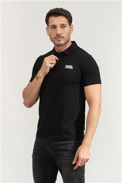 Karl Lagerfeld Erkek Polo Yaka T-Shirt Siyah