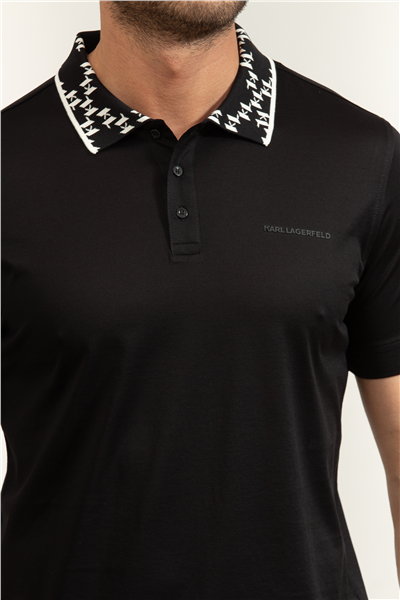Karl Lagerfeld Erkek Polo Yaka T-Shirt Siyah
