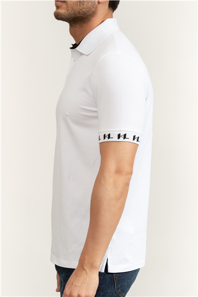 Karl Lagerfeld Erkek Polo Yaka T-Shirt Beyaz