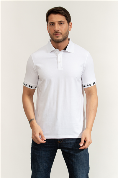 Karl Lagerfeld Erkek Polo Yaka T-Shirt Beyaz