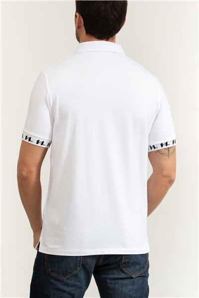 Karl Lagerfeld Erkek Polo Yaka T-Shirt Beyaz