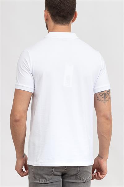 Karl Lagerfeld Erkek Polo Yaka T-Shirt Beyaz