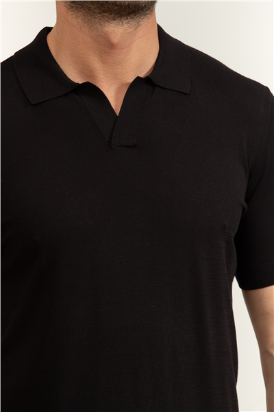 Karl Lagerfeld Erkek Polo Yaka Triko Siyah