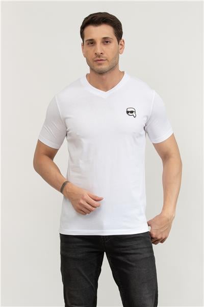 Karl Lagerfeld Erkek V Yaka T-Shirt