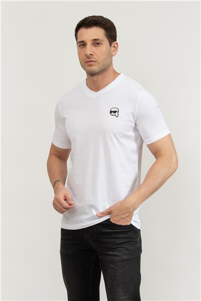 Karl Lagerfeld Erkek V Yaka T-Shirt