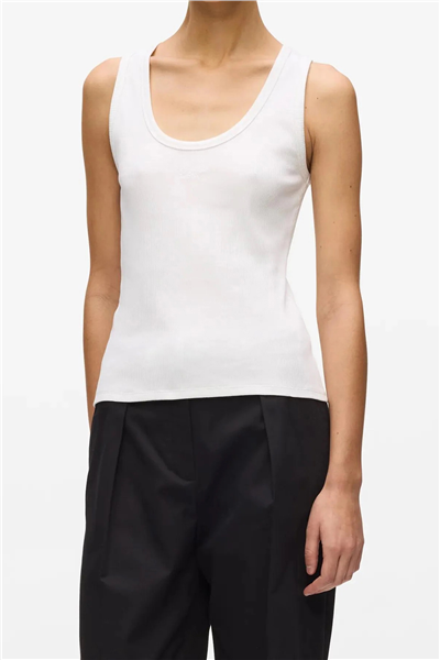 Karl Lagerfeld Essential Logo Commercial Tank Kadın Kolsuz T-Shirt Beyaz