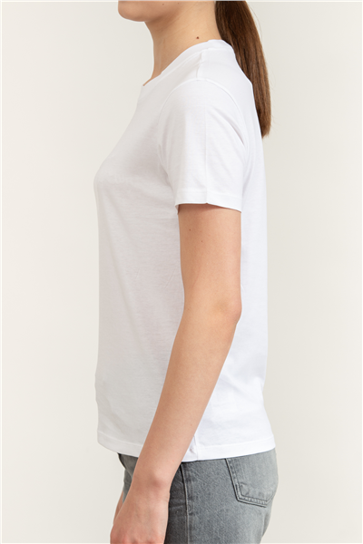 Karl Lagerfeld Essential Regular T-Shirt Kadın Bisiklet Yaka T-Shirt Beyaz