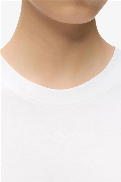 Karl Lagerfeld Essential Relaxed T-Shirt Kadın Bisiklet Yaka T-Shirt Beyaz