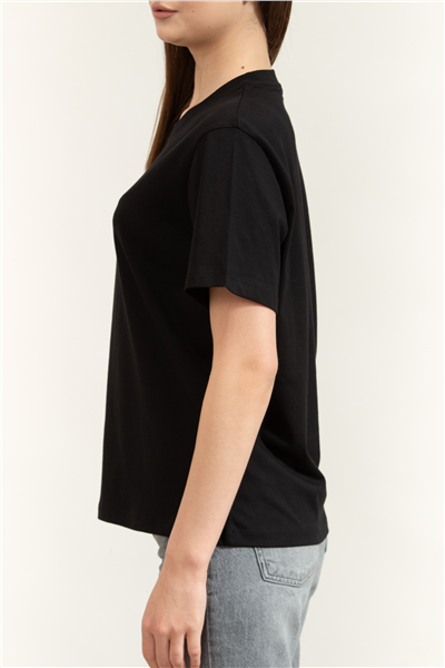 Karl Lagerfeld Essential Relaxed T-Shirt Kadın Bisiklet Yaka T-Shirt Siyah